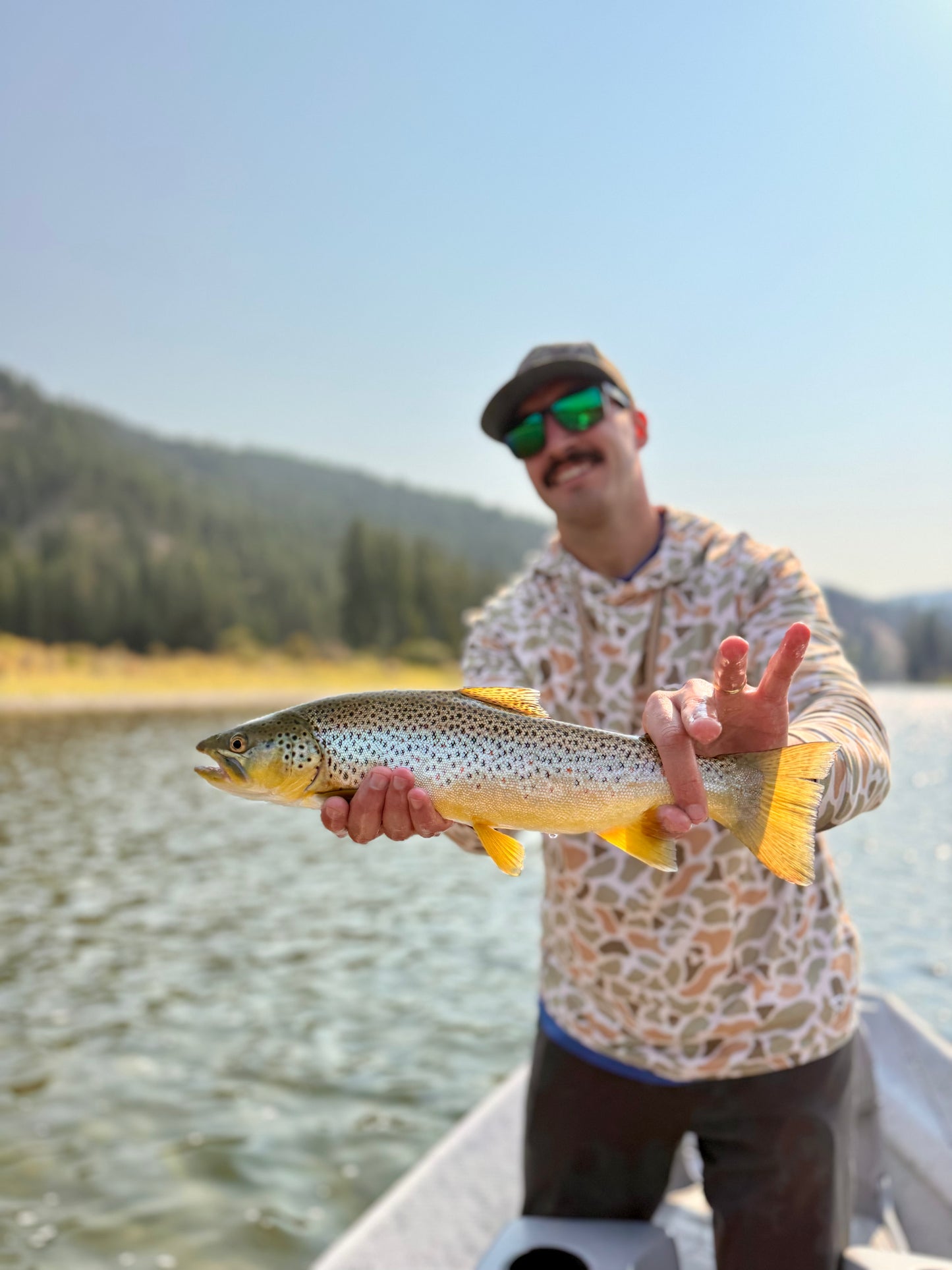 nice brown trout on the clark fork river in montana