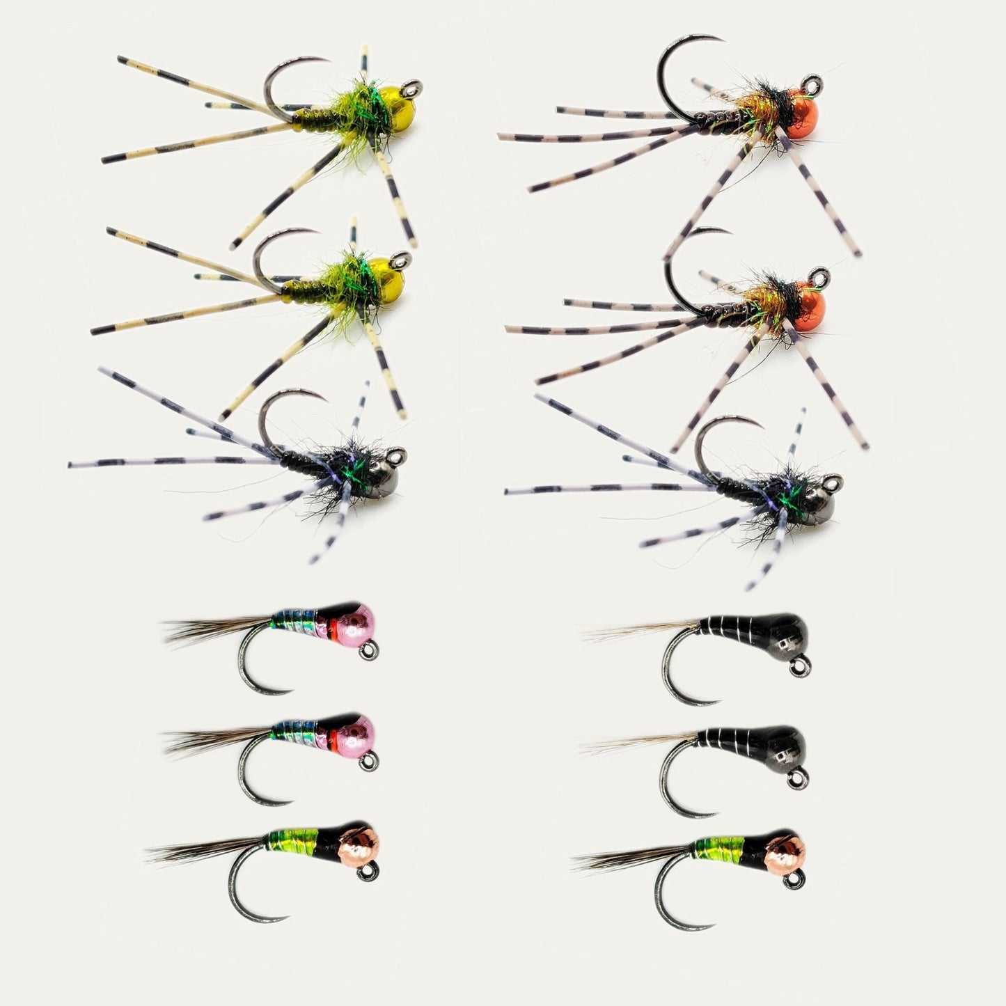 Tungsten Deep Jig Tactical Nymph Fly Assortment - VMC Barbless Jig Hooks - Riverstone Outfitters